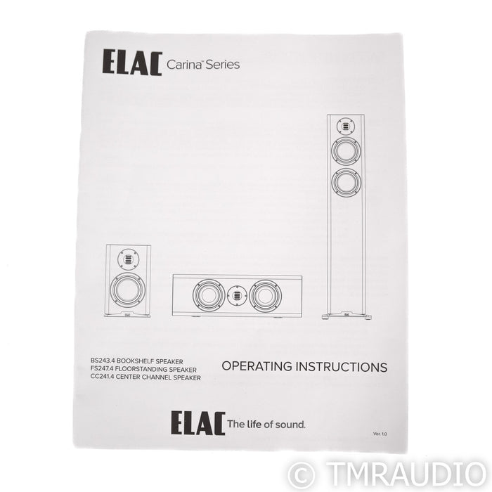 ELAC Carina Bookshelf Speakers; Black Pair (Open Box)