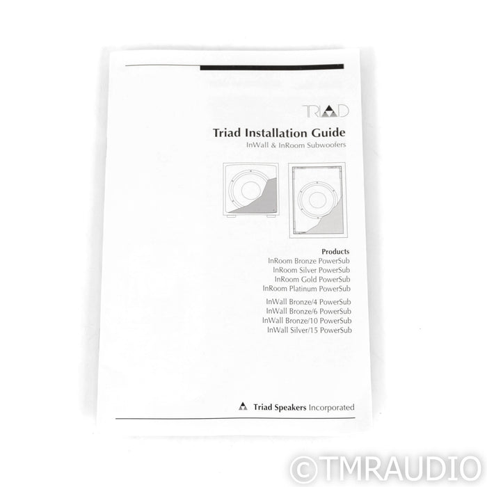 Triad InWall Bronze/4 SlimSub 10" Passive Subwoofer; White (Unused)
