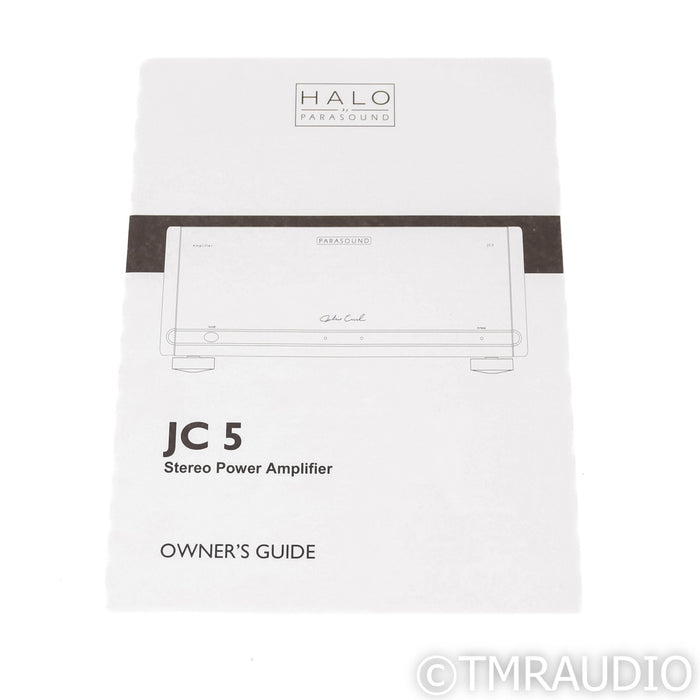 Parasound Halo JC5 Stereo Power Amplifier; JC-5; Black