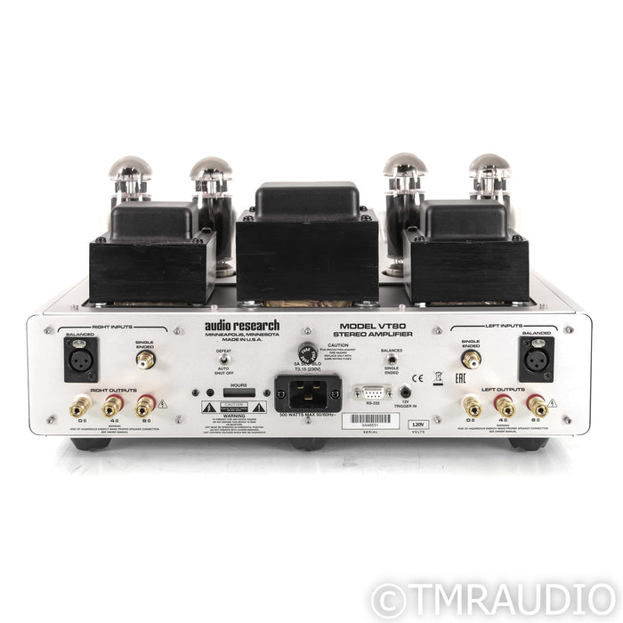 Audio Research VT80 SE Stereo Tube Power Amplifier; VT-80SE; Silver