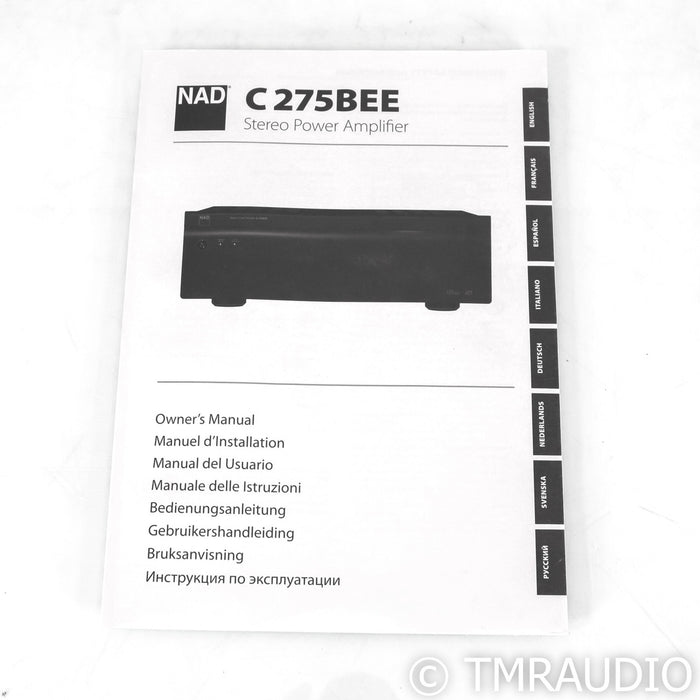 NAD C 275BEE Stereo / Mono Power Amplifier; C275BEE (Open Box)