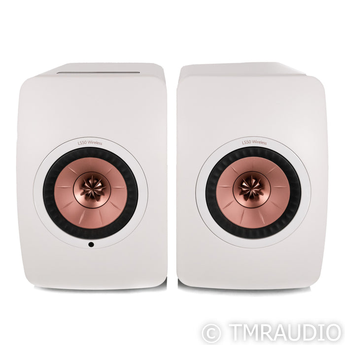 KEF LS50 Wireless Powered Bookshelf Speakers; White Gloss Pair