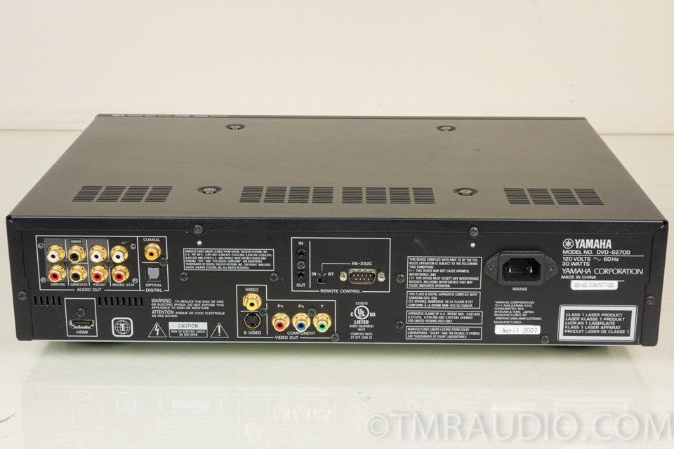 Yamaha DVD-S2700 DVD/CD/SACD/DVD-Audio player with 1080p video upconversion