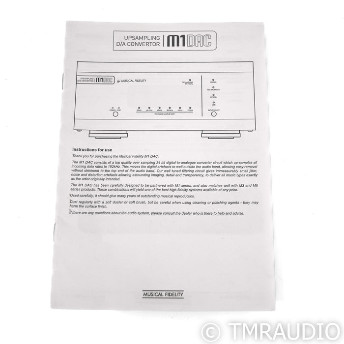 Musical Fidelity M1 DAC; D/A Converter; Black