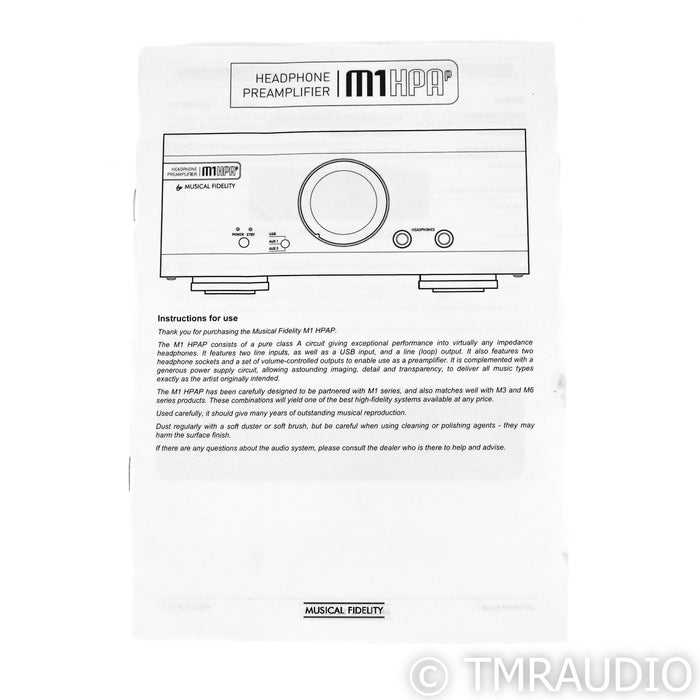 Musical Fidelity M1 HPAP Headphone Amplifier; M1HPAP; Black