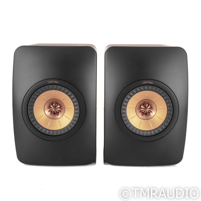 KEF LS50 Meta Bookshelf Speakers; Black and Copper Pair
