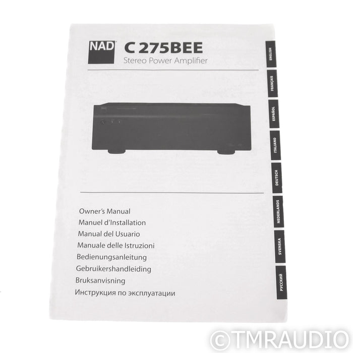 NAD C-275BEE Stereo Power Amplifier; C275BEE