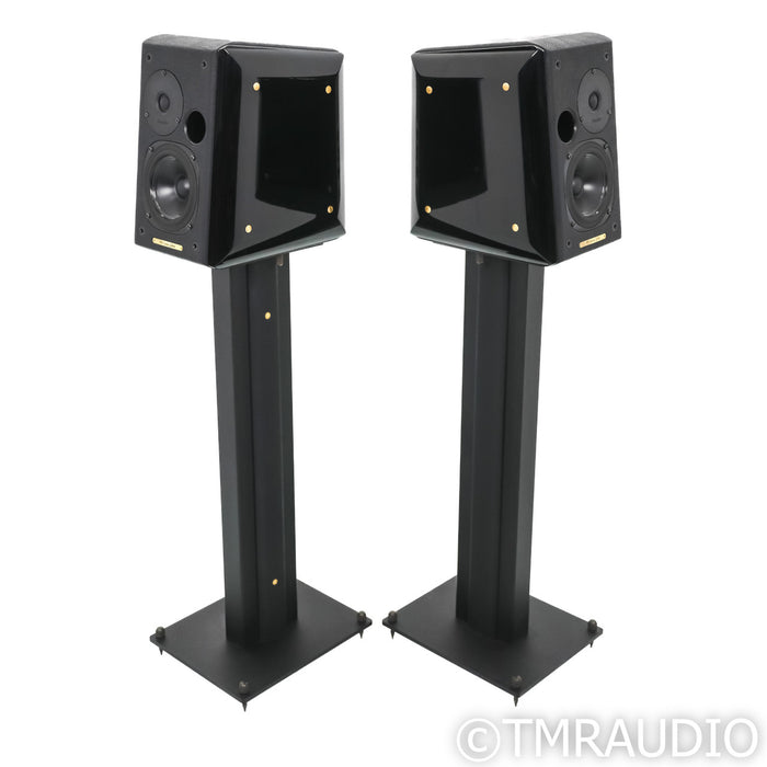 Sonus Faber Concertino Bookshelf Speakers; Black Gloss Pair w/ Stands