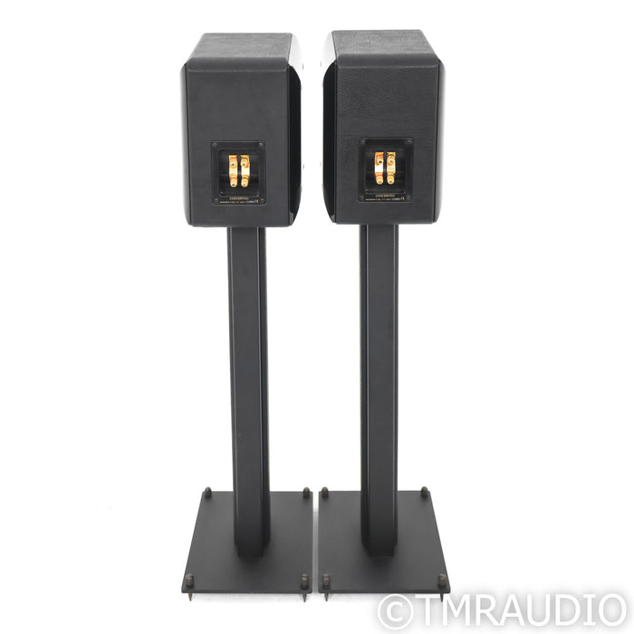 Sonus Faber Concertino Bookshelf Speakers; Black Gloss Pair w/ Stands