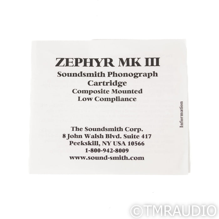 Soundsmith Zephyr MkIII Moving Iron Phono Cartridge; MI; Mark 3