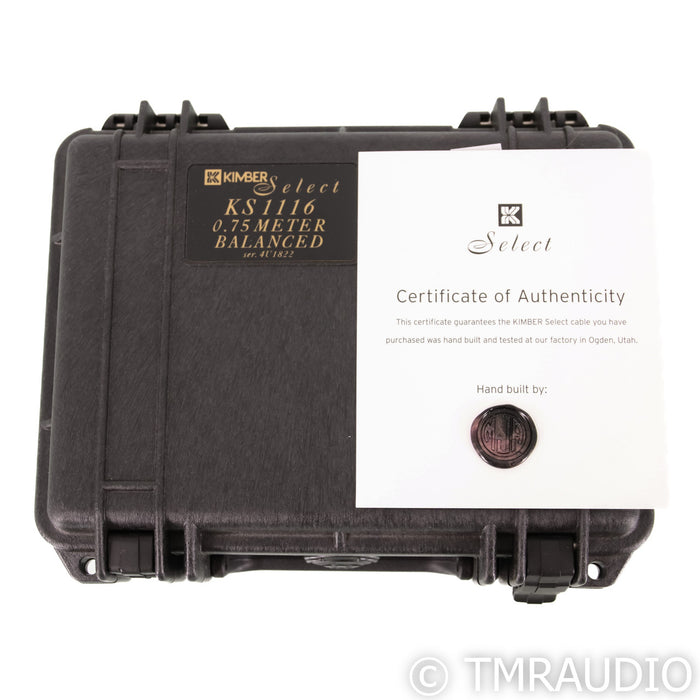 Kimber Kable Select KS-1116 XLR Cables; 0.75m Pair Balanced Interconnects