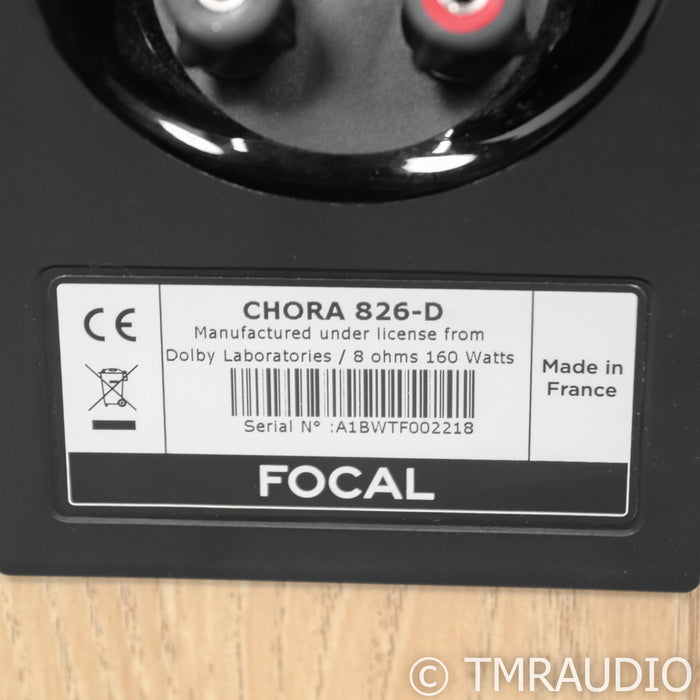 Focal Chora 826-D Floorstanding Speakers; Light Wood Pair; 826D; Dolby Atmos