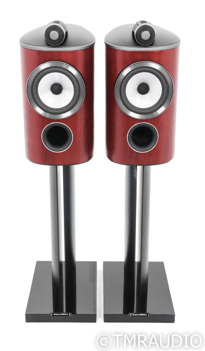 B&W 805 D4 Bookshelf Speakers; Rosenut Pair w/ Stands