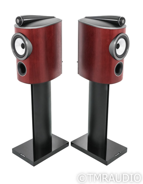 B&W 805 D4 Bookshelf Speakers; Rosenut Pair w/ Stands
