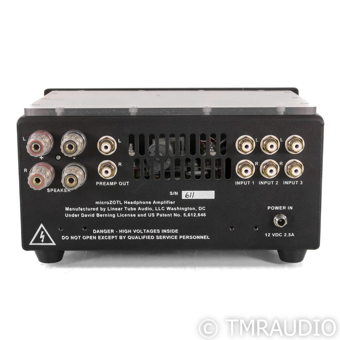 Linear Tube Audio MicroZOTL MZ2 Stereo Tube Headphone Amplifier; MZ-2; Black; LPS+