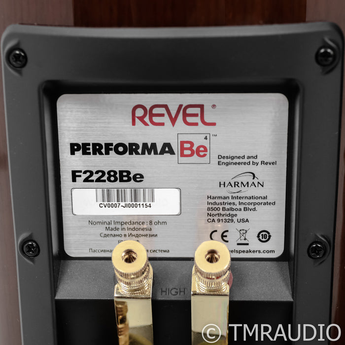 Revel Performa F228Be Floorstanding Speakers; Walnut Pair