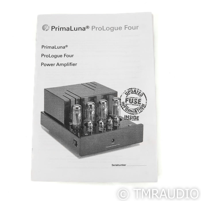 PrimaLuna ProLogue Four Stereo Tube Power Amplifier; Silver