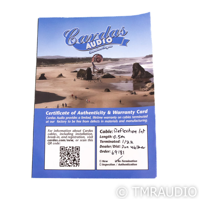 Cardas Clear Reflection XLR Cables; 0.5m Pair Balanced Interconnects