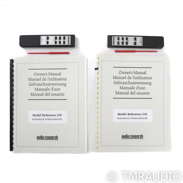 Audio Research Reference 210 Mono Tube Power Amplifiers; Silver Pair