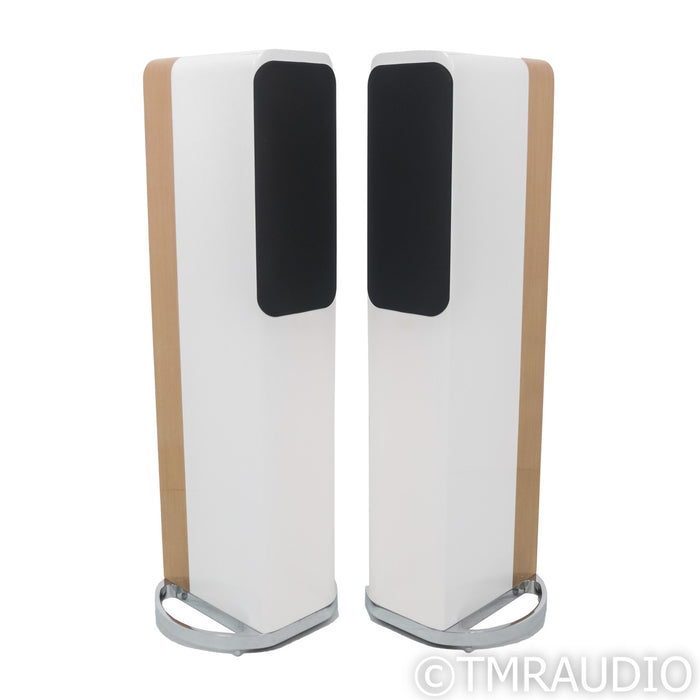 Q Acoustics Concept 500 Floorstanding Speakers; White & Light Oak Pair (Open Box)