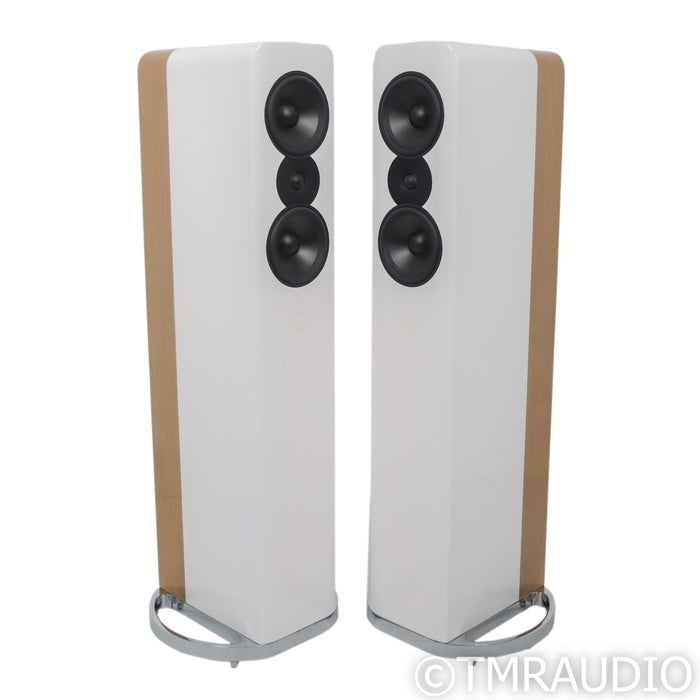 Q Acoustics Concept 500 Floorstanding Speakers; White & Light Oak Pair (Open Box)