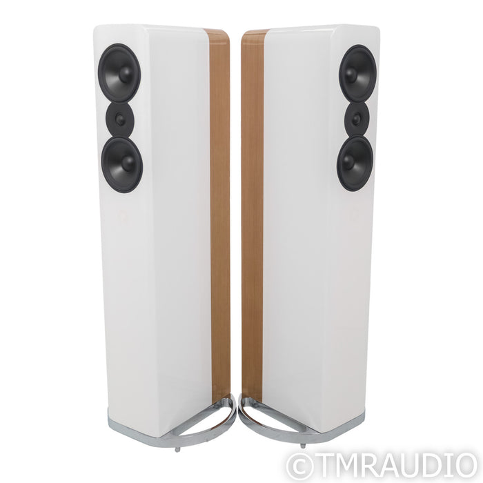 Q Acoustics Concept 500 Floorstanding Speakers; White & Light Oak Pair (Open Box)