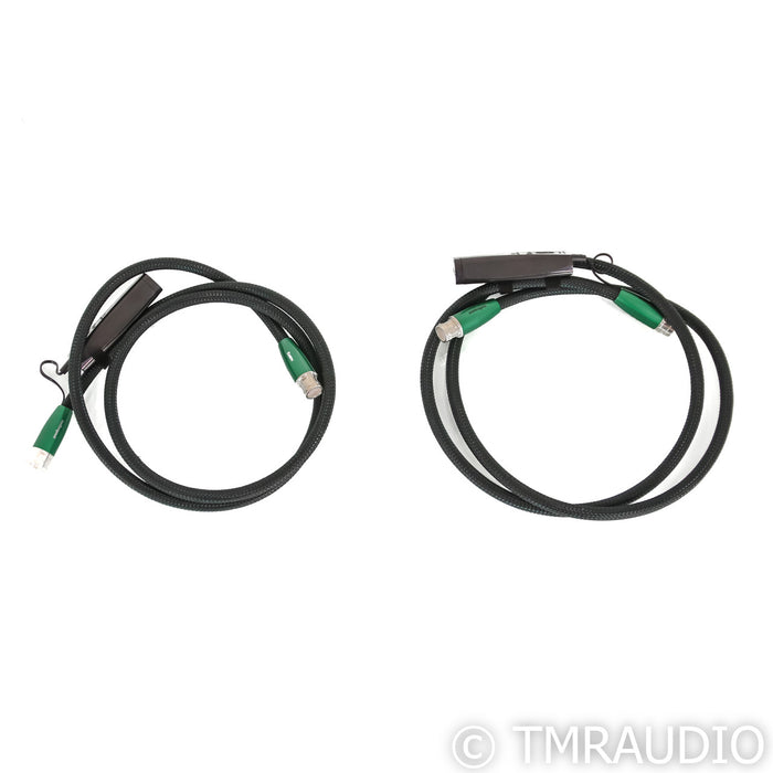 AudioQuest Earth XLR Cables; 1.5m Pair Balanced Interconnects; 72v DBS