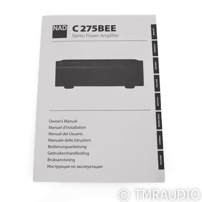 NAD C-275BEE Stereo / Mono Power Amplifier; C275BEE