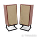KLH Model Five Bookshelf Speakers; West African Mahogany Pair with Stands