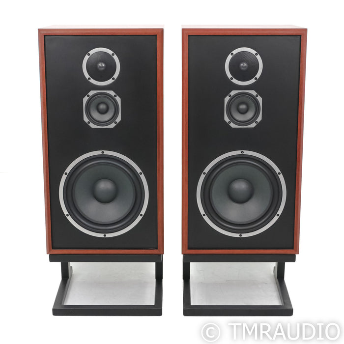KLH Model Five Bookshelf Speakers; West African Mahogany Pair with Stands