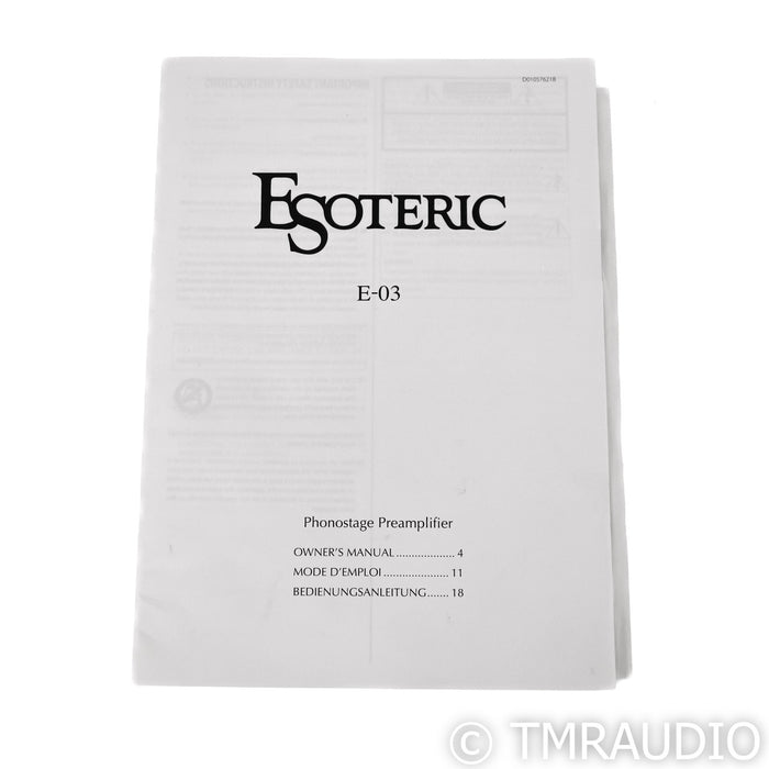 Esoteric E-03 MM / MC Phono Stereo Preamplifier; E03; Silver