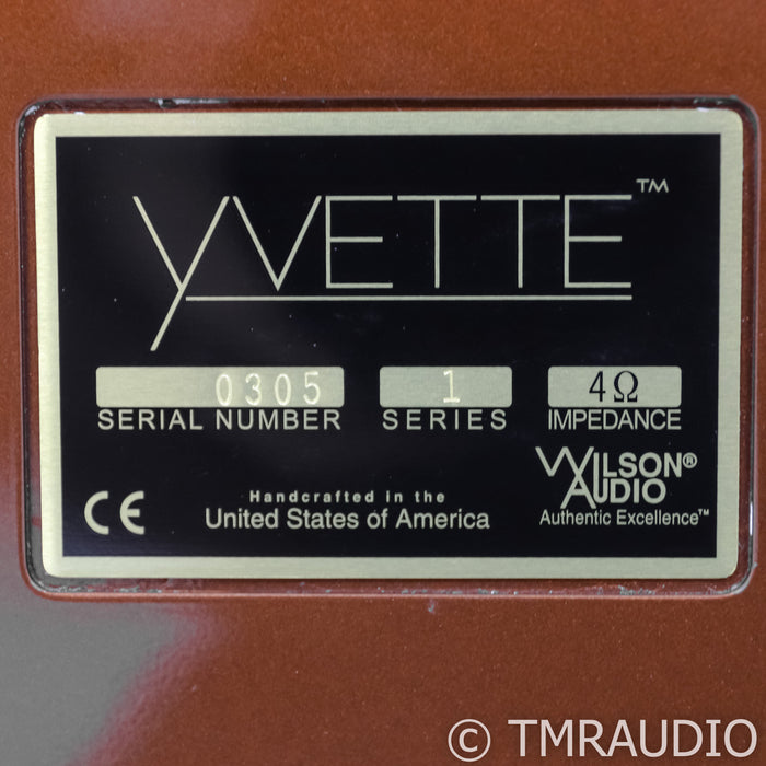 Wilson Audio Yvette S1 Floorstanding Speakers; Ipanema Brown Pair