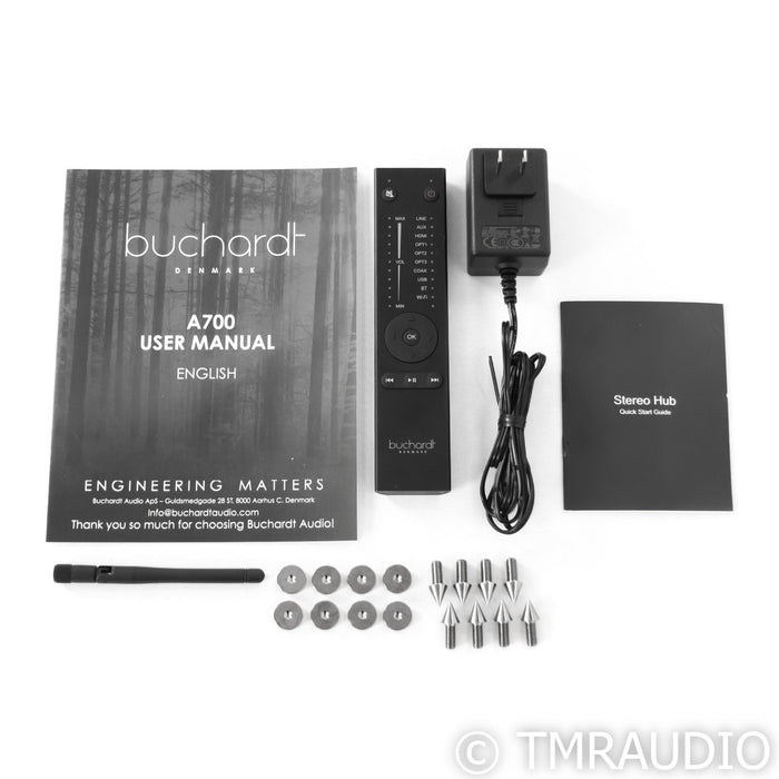 Buchardt Audio A700 Powered Floorstadning Speakers; Platin Wireless Hub; Black Pair