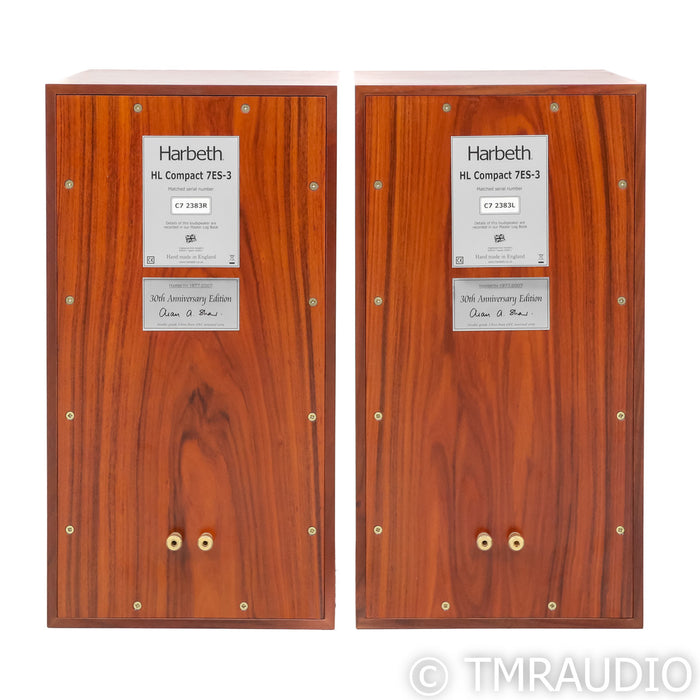 Harbeth Compact 7ES-3 30th Anniversary Bookshelf Speakers; Rosewood Pair; 7ES3