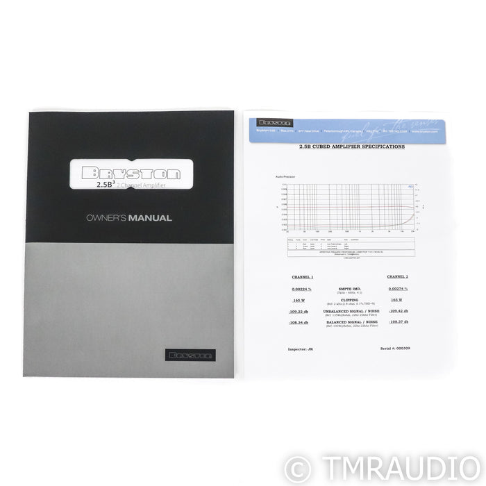 Bryston 2.5B3 Stereo Power Amplifier; Black