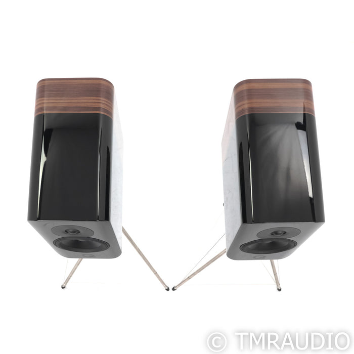 Q Acoustics Concept 300 Bookshelf Speakers; Black / Rosewood Pair w/ Stands
