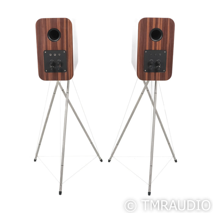 Q Acoustics Concept 300 Bookshelf Speakers; Black / Rosewood Pair w/ Stands