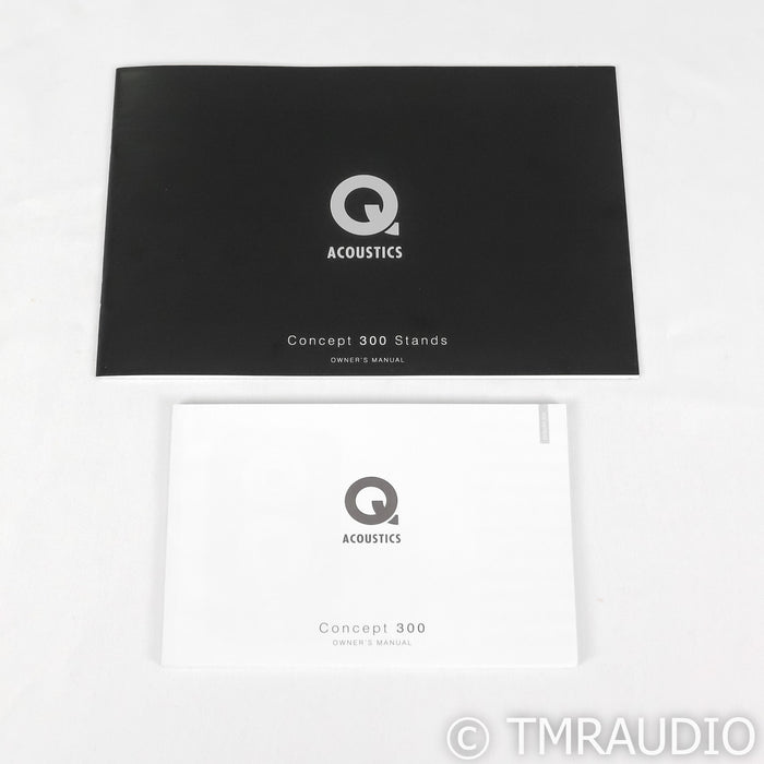 Q Acoustics Concept 300 Bookshelf Speakers; Black / Rosewood Pair w/ Stands