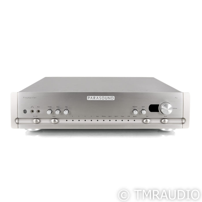 Parasound P6 2.1 Channel Preamplifier / DAC; MM / MC Phono; Silver