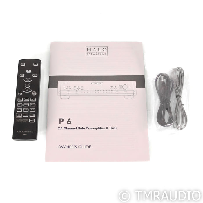Parasound P6 2.1 Channel Preamplifier / DAC; MM / MC Phono; Silver