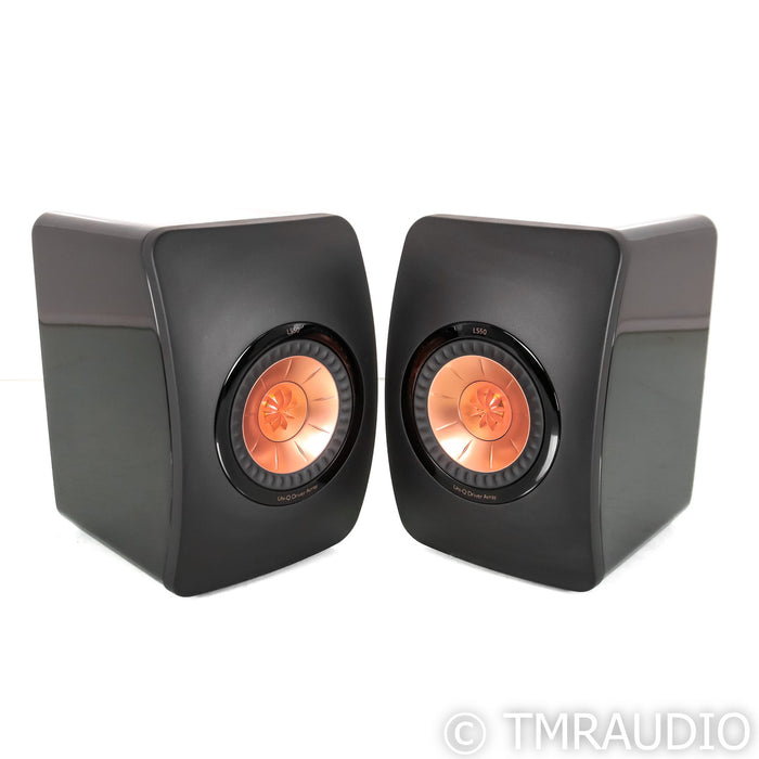 KEF LS50 Bookshelf Speakers; Black Pair