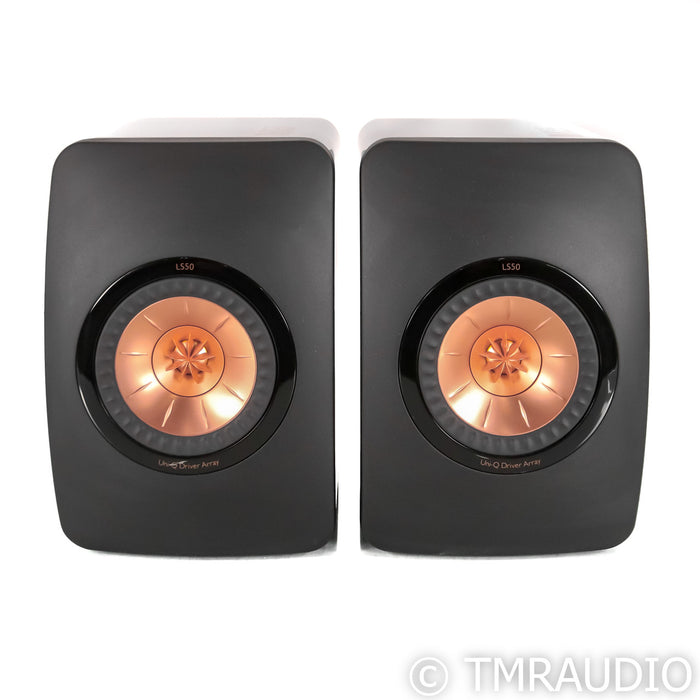KEF LS50 Bookshelf Speakers; Black Pair