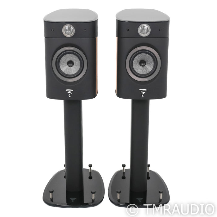 Focal Sopra No. 1 Bookshelf Speakers; Dogato Walnut Pair with Stands