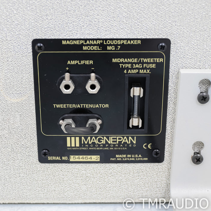 Magnepan MG .7 Planar Magnetic Floorstanding Speakers; Oak Pair w/ Off White Fabric