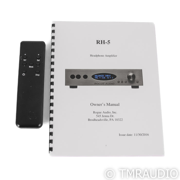 Rogue Audio RH-5 Tube Headphone Amplifier; Black