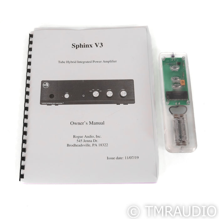 Rogue Audio Sphinx V3 Stereo Tube Hybrid Integrated Amplifier; Silver; MM / MC Phono