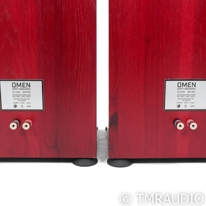 Zu Audio Omen Dirty Weekend MkII Floorstanding Speakers; Ruby Red Hickory Pair