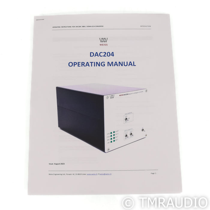 Weiss DAC204 D/A Converter; Silver (Open Box)