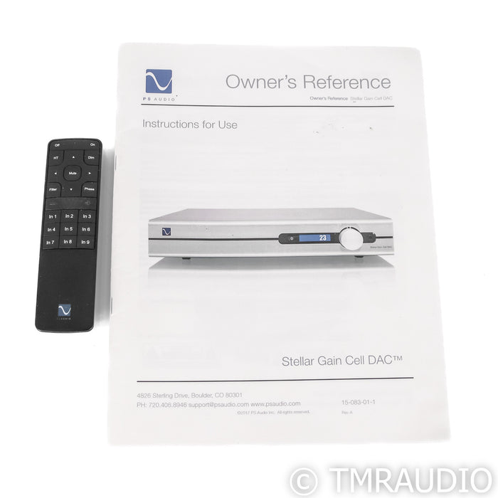 PS Audio Stellar Gain Cell DAC; D/A Converter; Silver