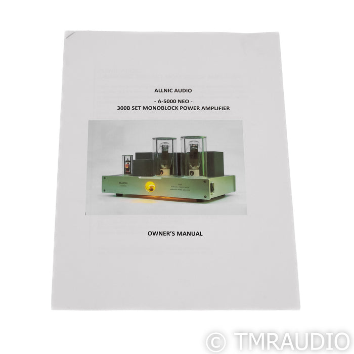 Allnic A-5000 DHT Mono Power Amplifiers; Black Pair